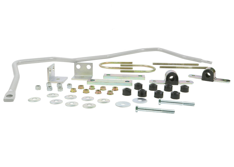 Barra antirollio posteriore 18 mm non regolabile Whiteline per Ford Falcon/Fairlane XK-XY e Mustang classica — confezione completa