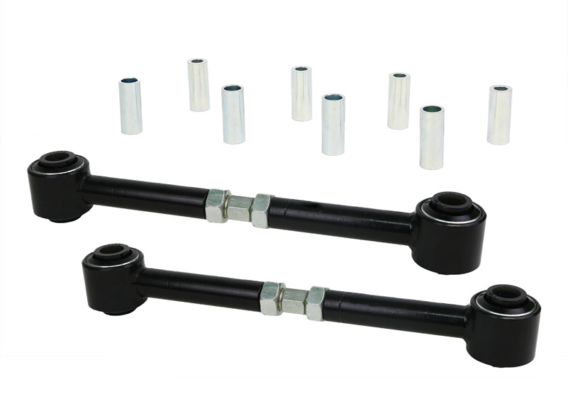 Bracci longitudinali superiori posteriori con tirante filettato Whiteline per Nissan Patrol e Toyota Land Cruiser — confezione completa