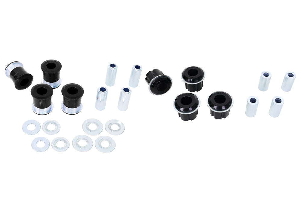 Kit boccole bracci di controllo anteriori inferiori e superiori Whiteline per Ford Ranger, Everest e Mazda BT-50 — 8 boccole, 8 tubi e 8 rondelle