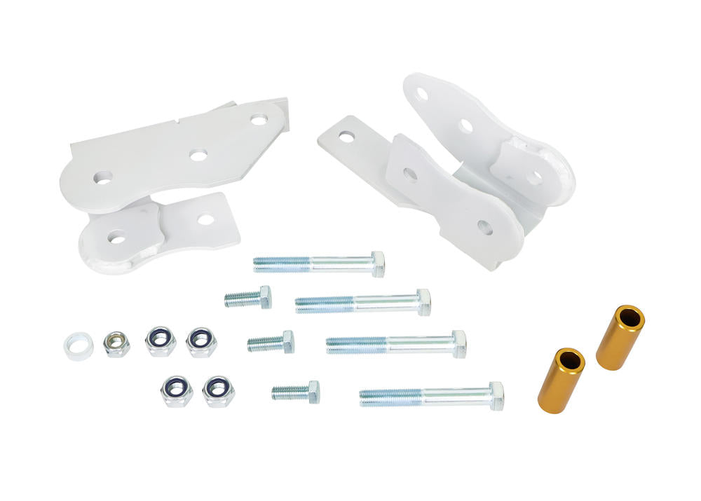 Staffe di riposizionamento braccio inferiore posteriore Whiteline per Ford Mustang S197 — confezione completa