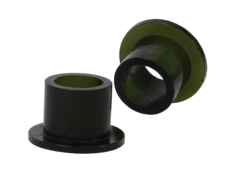 Due boccole cilindriche con flangia in poliuretano nero per braccio di rinvio sterzo Whiteline