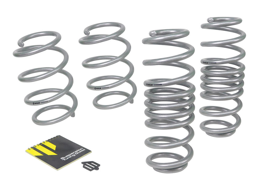 Molle ribassate anteriori e posteriori Whiteline per Volkswagen Golf R MK8 — confezione completa