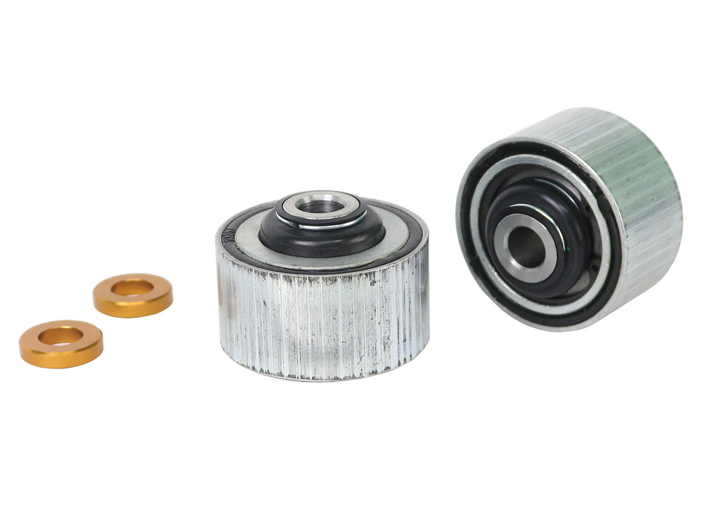 Kit boccole doppio offset con distanziali caster e anti-lift braccio inferiore anteriore, attacco interno posteriore, Whiteline MOTORSPORT per Hyundai i20 N BC — confezione completa