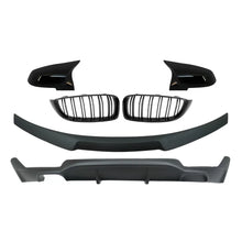 Carica l'immagine nel visualizzatore di Gallery, Conversione kit a M Performance design Griglie anteriori a doppio rene con Spoiler baule e Calotte specchietti per BMW
