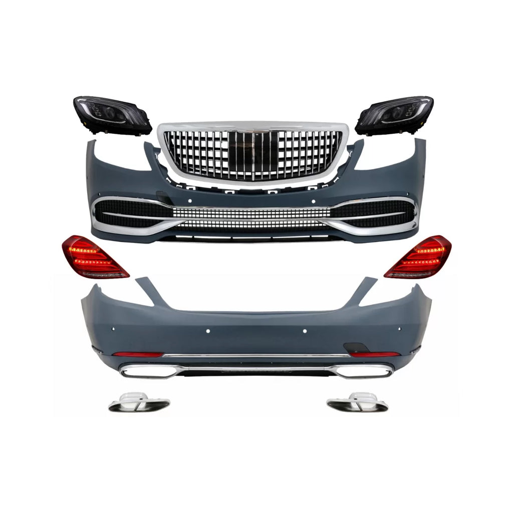 Convesion Body kit per Mercedes Classe S W222 restyling (2013-2017) con fari anteriori e fanali posteriori Full LED