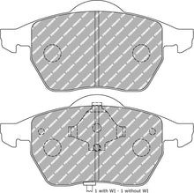 Pastiglie freni Ferodo DS Performance anteriori Volkswagen Bora 1J2/1J6, Golf GTI Mk4, Golf Mk4/Mk5