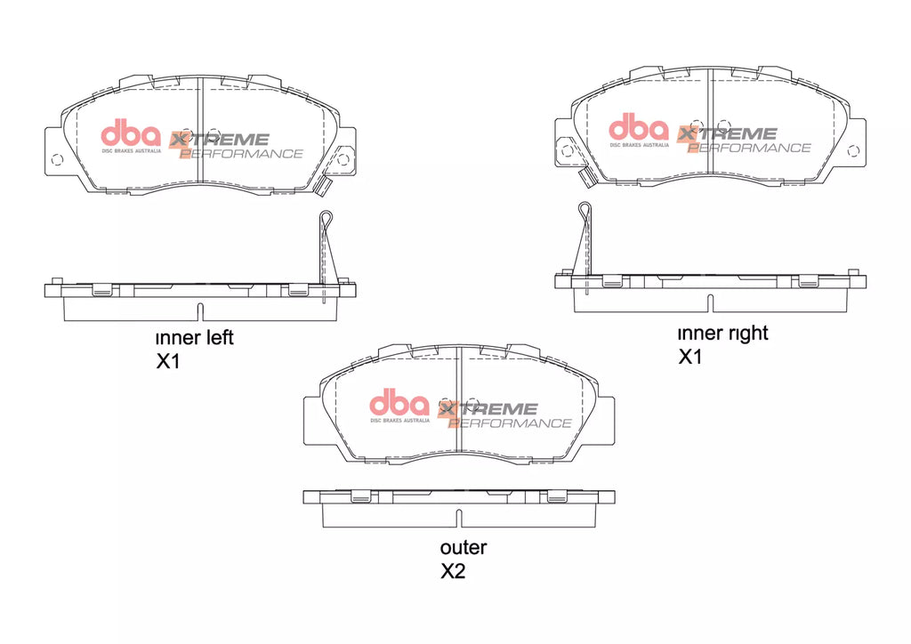 Pastiglie freni Xtreme Performance - Front - Honda Accord 1991-2003 / Honda Ascot 1993-1998 / Honda CR-V Mk1 1997-2002 / Honda Civic (6th Gen) EK9 1998-2001 (+16 modelli)