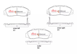 Pastiglie freni Xtreme Performance - Front - Honda Accord 1991-2003 / Honda Ascot 1993-1998 / Honda CR-V Mk1 1997-2002 / Honda Civic (6th Gen) EK9 1998-2001 (+16 modelli)
