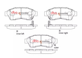 Pastiglie freni Xtreme Performance - Front - Holden Apollo 1993-1997 / Toyota Camry 1997 / Toyota Camry SVX10R 1991-1996 / Toyota Carina E 1996-1998 / Toyota Carina E AT190 1992-1998 (+29 modelli)