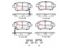Carica l'immagine nel visualizzatore di Gallery, Pastiglie freni Xtreme Performance - Front - Toyota Celica ZZT230 1999-2002 / Toyota MR2 (Mk3) 2000-2007 / Toyota Prius NHW11 2000-2004 / Toyota Will 2000-2002 / Toyota Will ZZE127 2001 (+7 modelli)