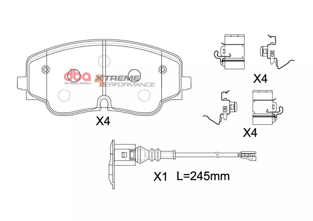 Pastiglie freni Xtreme Performance - asse anteriore - Audi S3 8Y 2020 / Cupra Formentor 2024 / Cupra Leon 2022 / Volkswagen Golf (Mk8) 2020