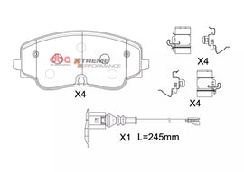 Pastiglie freni Xtreme Performance - asse anteriore - Audi S3 8Y 2020 / Cupra Formentor 2024 / Cupra Leon 2022 / Volkswagen Golf (Mk8) 2020