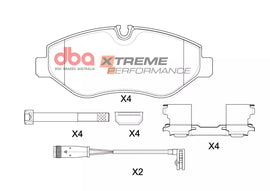 Pastiglie freni Xtreme Performance - asse anteriore - Mercedes-Benz Sprinter 209D 2006-2018 / Mercedes-Benz Sprinter 210D 2009-2018 / Mercedes-Benz Sprinter 211D 2006-2018 (+34 modelli)