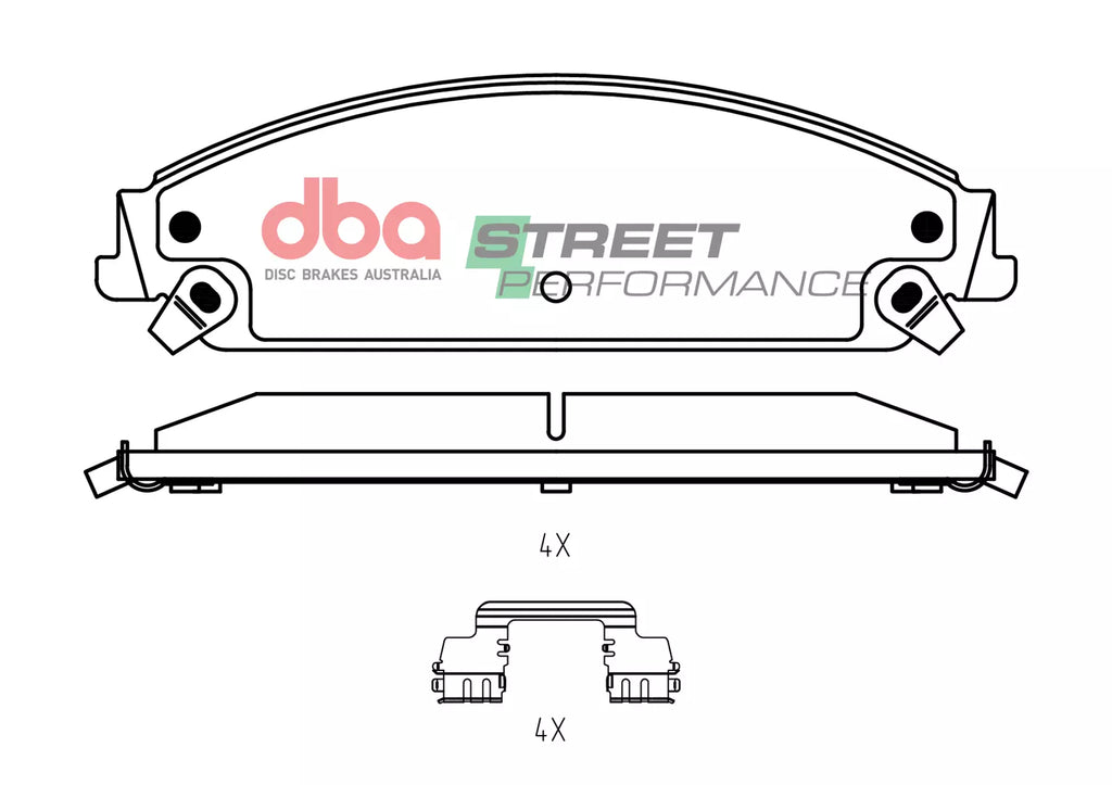 Pastiglie freni Street Performance - asse anteriore - Chrysler 300C 2011 / Dodge Challenger 2009-2021 / Dodge Challenger SXT 2009-2010 / Dodge Charger 2011-2021