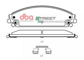 Pastiglie freni Street Performance - asse anteriore - Chrysler 300C 2011 / Dodge Challenger 2009-2021 / Dodge Challenger SXT 2009-2010 / Dodge Charger 2011-2021