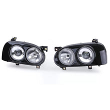 DE doppio fari anteriori H1 H3 nero coppia per VW Golf 3 91-97