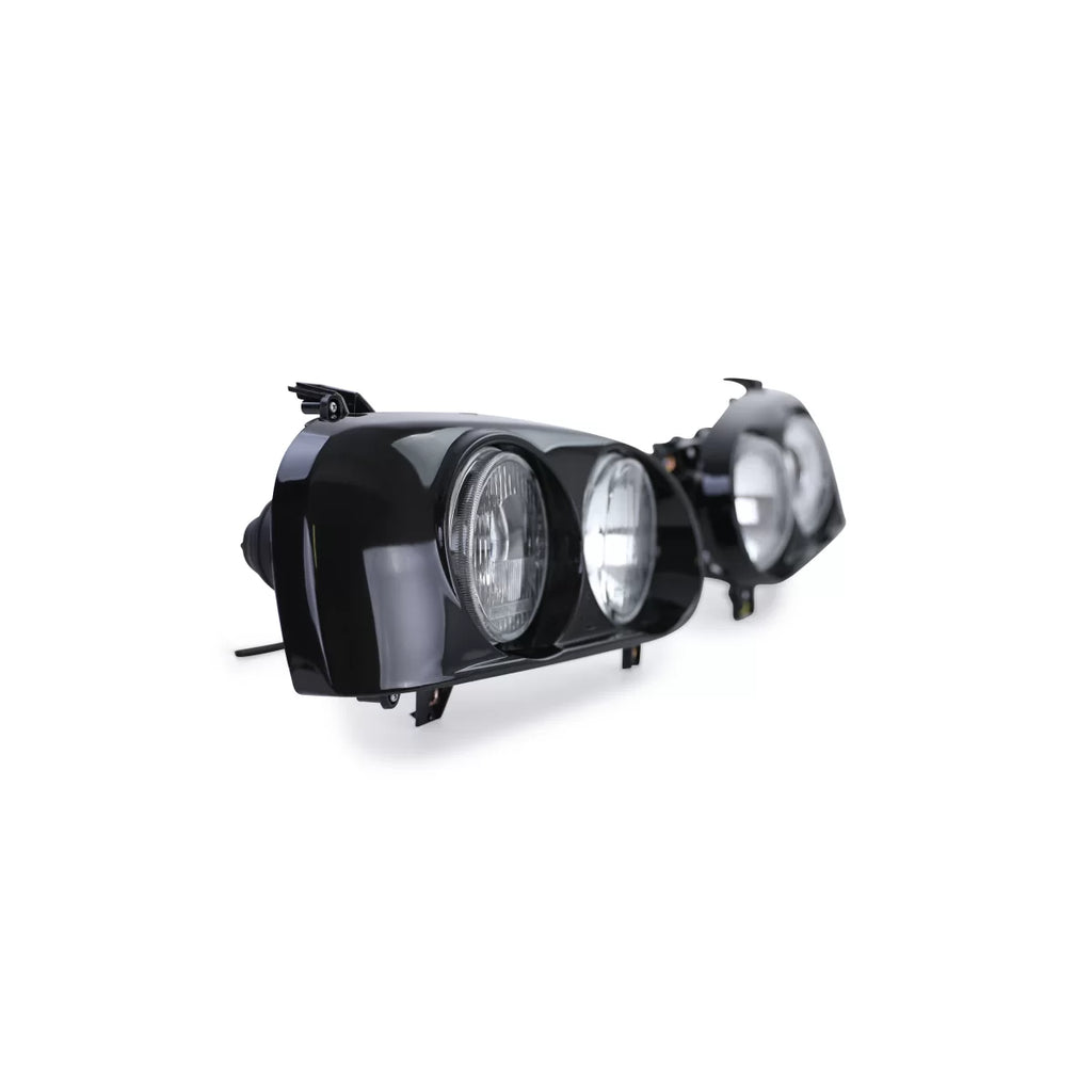 DE doppio fari anteriori H1 H3 nero coppia per VW Golf 3 91-97