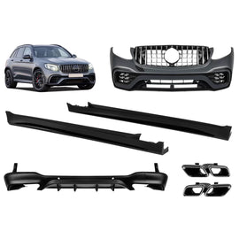 A design kit tipo 63 per Mercedes GLC X253 2015-2019 con Minigonne per il modello con A design Line Paraurti posteriore