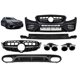 A design kit tipo E53 per Mercedes Classe E C238 coupe, A238 cabrio 2017-2019 con cromato terminali e cromato