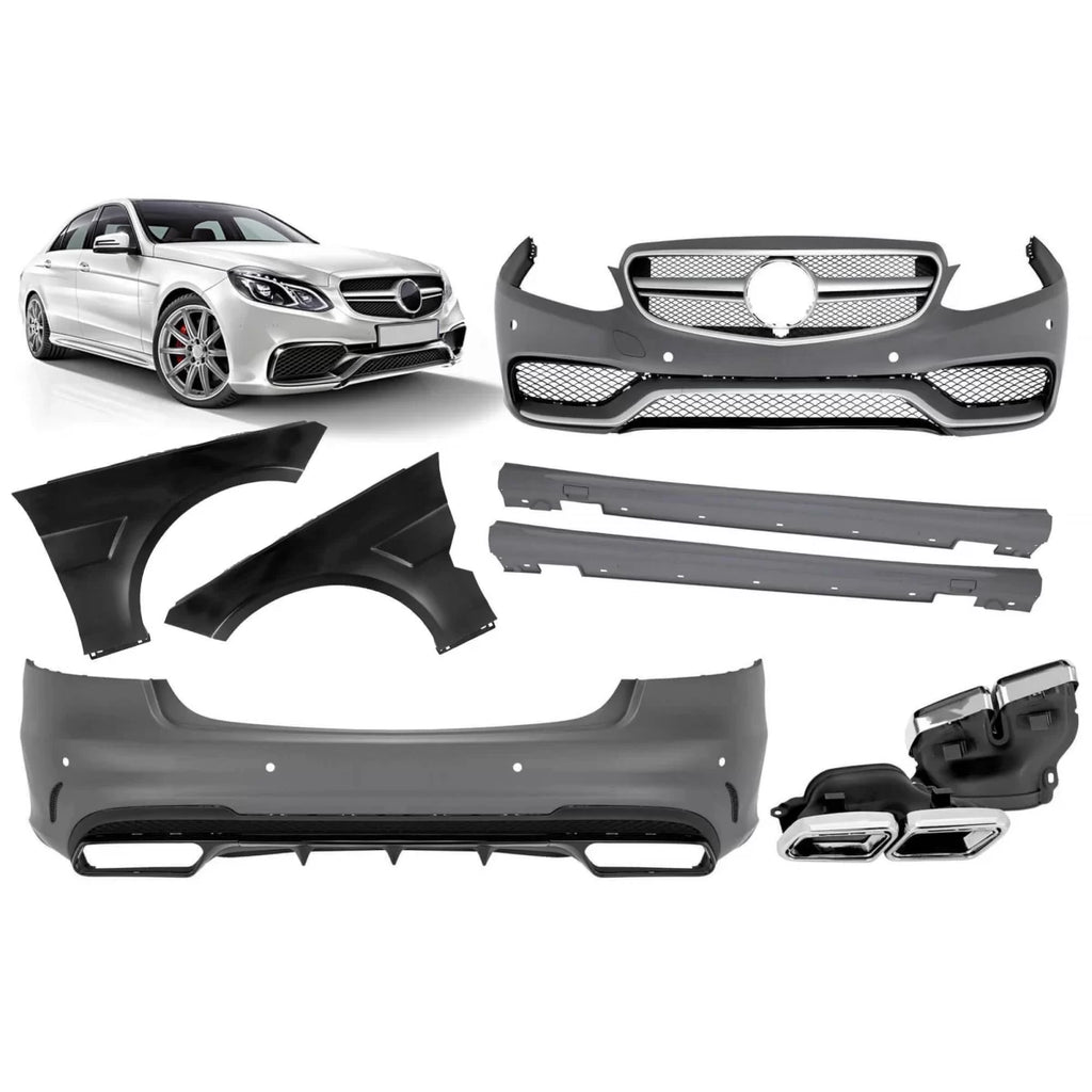 A design kit tipo E63 per Mercedes Classe E W212 berlina 2014-2016 con parafanghi