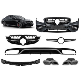 A design kit tipo E63 per Mercedes Classe E W213 2016-2019 con cromato terminali e cromato modanatura, per il modello
