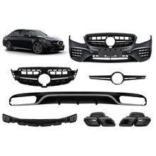 A design kit tipo E63 per Mercedes Classe E W213 2016-2019 con nero Terminali di scarico e cromato modanatura, per il