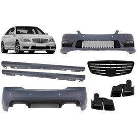 A design kit tipo S63 per Mercedes Classe S W221 lungo passo 2006-2013 con Minigonne