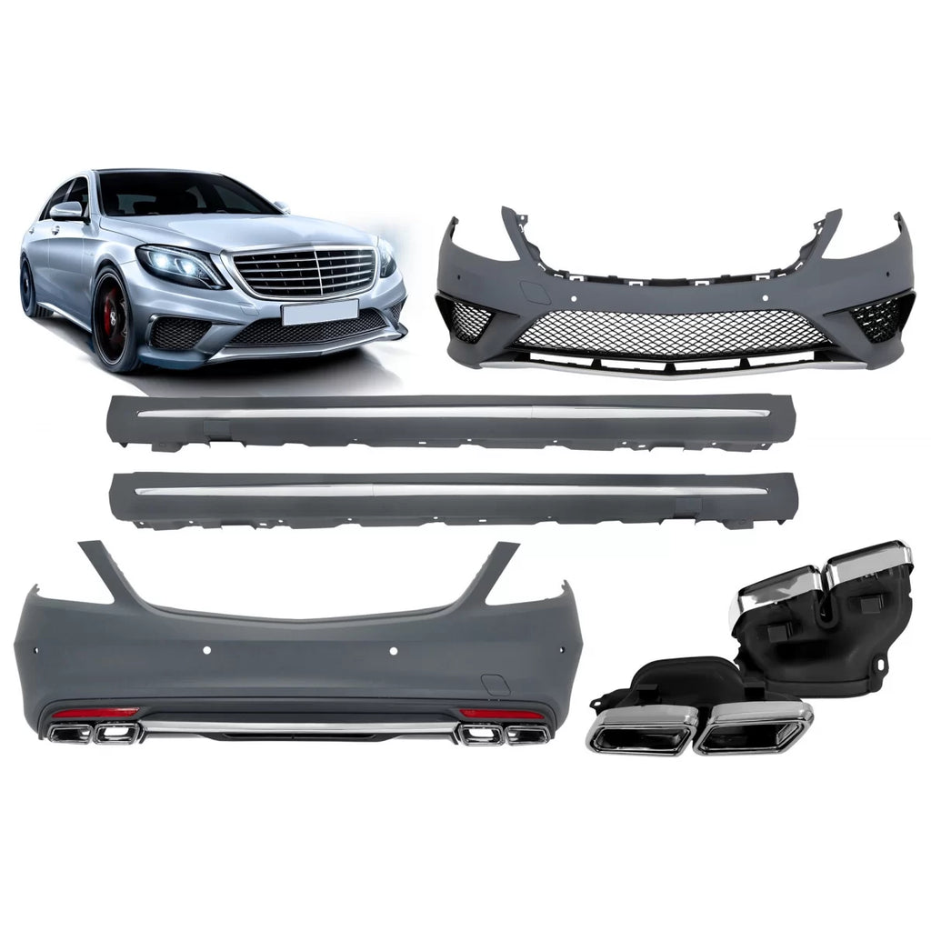 A design kit tipo S63 per Mercedes Classe S W222 2013-2017, con Minigonne per lungo passo