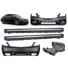 A design kit tipo S63 per Mercedes Classe S W222 2017-2020, con lungo base Minigonne