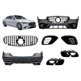 A design kit tipo S63 per Mercedes Classe S W223 dal 2020 con fumé cromato elementi