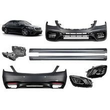 A design kit tipo S63 per Mercedes S W222 2013-2017 con fari anteriori, lungo base Minigonne