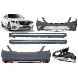 A design kit tipo S65 per Mercedes Classe S W222 2013-2017, con lungo base Minigonne