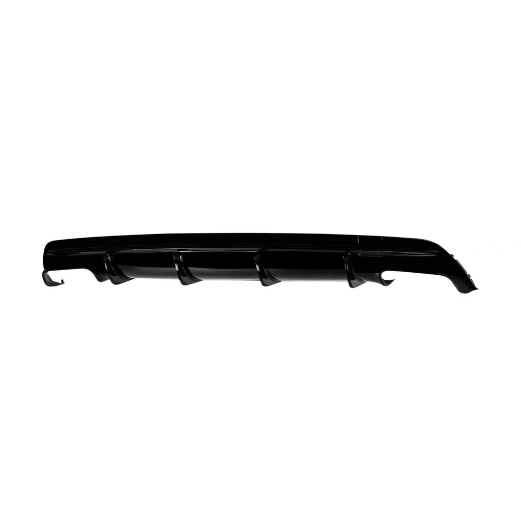 Diffusore con nero terminali tipo CLA45 per posteriore A design paraurti on Mercedes CLA C117 2016-2018, Nero lucido