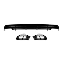 Diffusore con nero terminali tipo CLA45 per posteriore A design paraurti on Mercedes CLA C117 2013-2015, Nero lucido