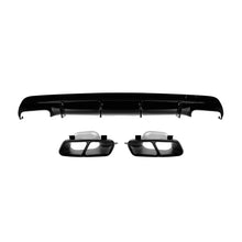 Diffusore con nero terminali tipo CLA45 per posteriore A design paraurti on Mercedes CLA C117 2016-2018, Nero lucido