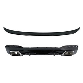 Diffusore con Terminali di scarico e Spoiler baule per BMW Serie 5 G30 (2016-2019) 540 M Performance design Effetto