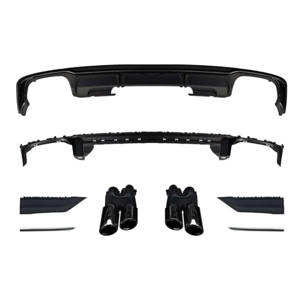 Diffusore Audi A8 D5PA dal 2023 stile S8 con terminali neri