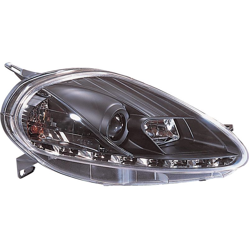 Fari Anteriori DRL con Motorino SK-Import Neri Fiat Grande Punto 2005-2008
