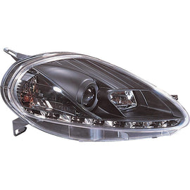 Fari Anteriori DRL con Motorino SK-Import Neri Fiat Grande Punto 2005-2008