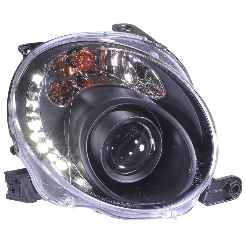 Fari Anteriori DRL SK-Import Neri Fiat 500