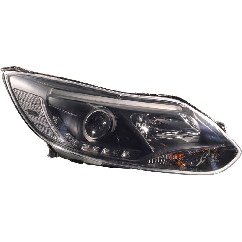 Fari Anteriori DRL con Motorino SK-Import Neri Ford Focus Mk3 Sedan Turnier
