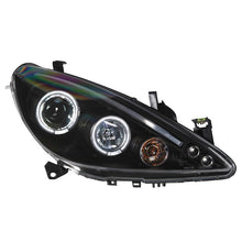 Carica l'immagine nel visualizzatore di Gallery, Fari Anteriori Angel Eyes DRL SK-Import Neri Peugeot 307 Pre Restyling
