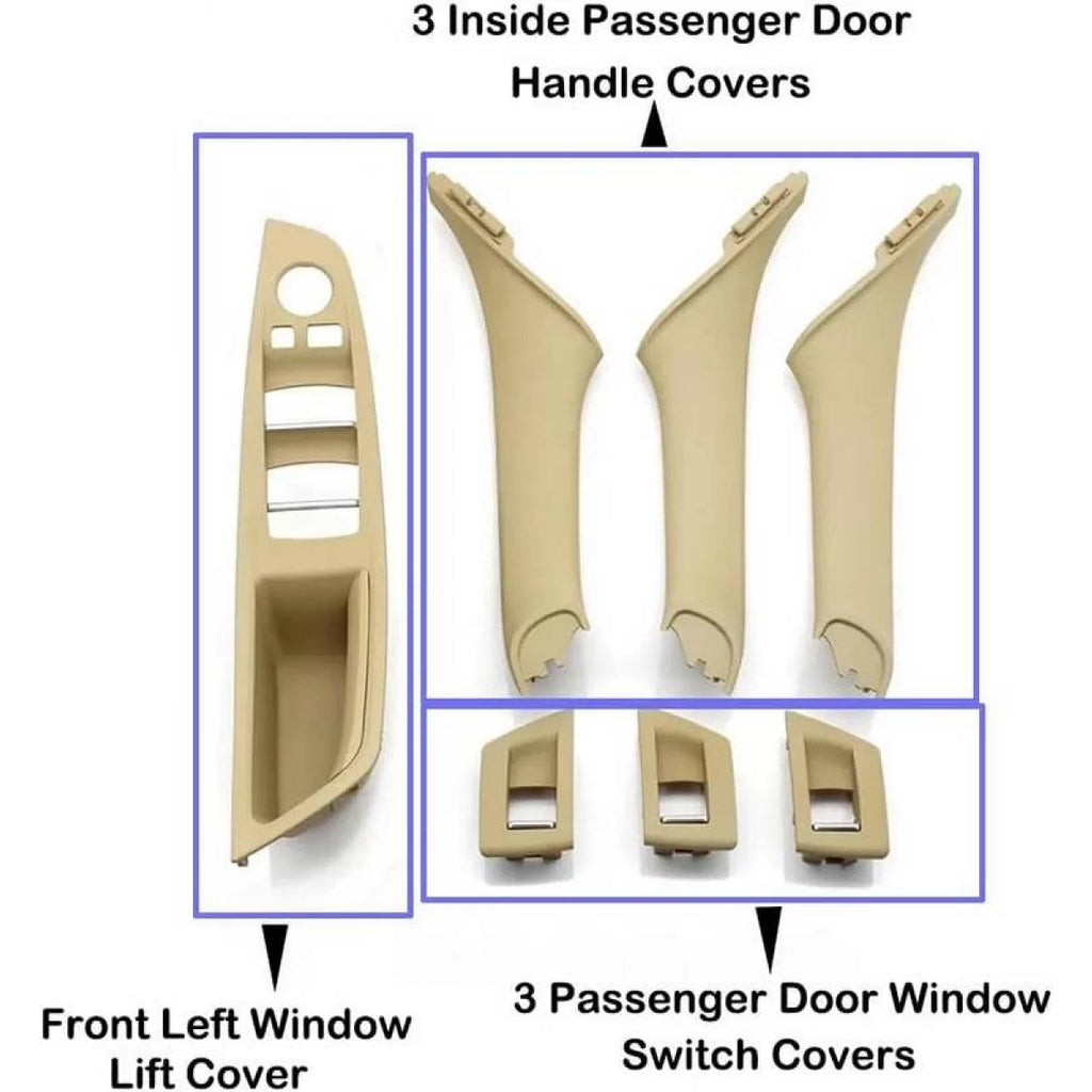 Maniglie porte set (interno auto) per Bmw 5 F10 anteriore & posteriore destro & sinistro porta 7 pezzi beige