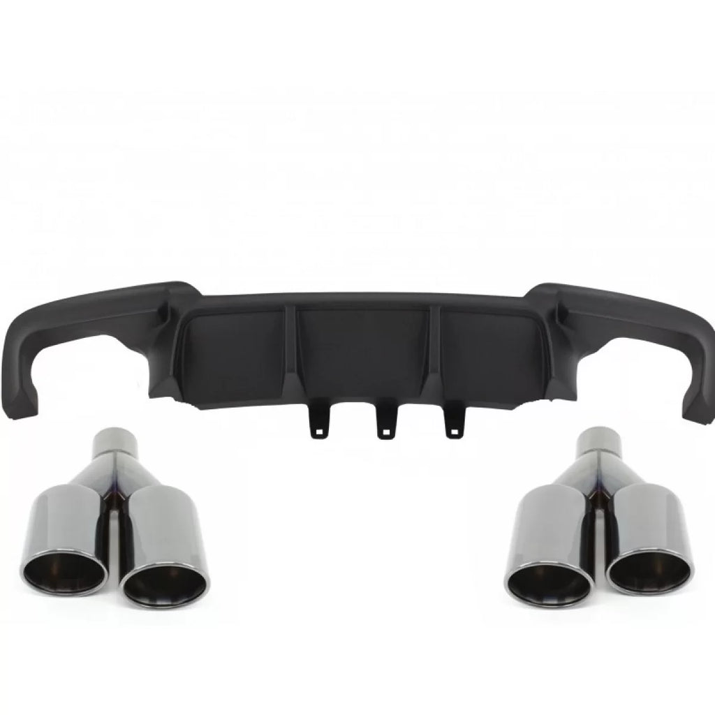 Diffusore con doppia uscita per BMW Serie 5 F10 F11 (2011-2017) M Sport design con Terminali di scarico nero