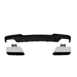 Diffusore con doppia uscita per BMW F10 Serie 5 (2011-2017) M-Performance design con Terminali di scarico V8 LCI