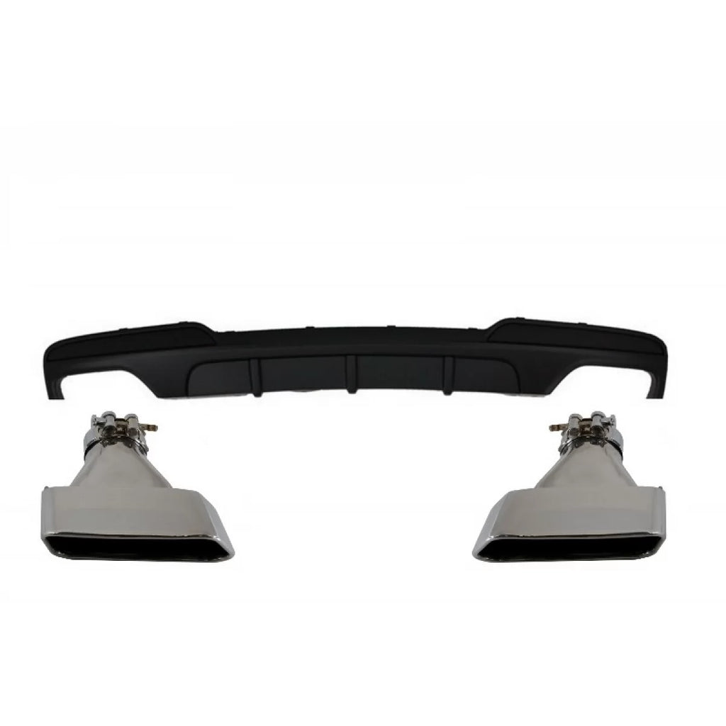 Diffusore con doppia uscita per BMW F10 Serie 5 (2011-2017) M-Performance design con Terminali di scarico V8 LCI