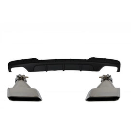 Diffusore con doppia uscita per BMW F10 Serie 5 (2011-2017) M-Performance design con Terminali di scarico V8 LCI