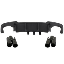 Carica l'immagine nel visualizzatore di Gallery, Diffusore con doppia uscita per BMW F10 Serie 5 (2011-2017) M design con Terminali di scarico Nero lucido