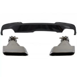 Diffusore con doppia uscita Nero lucido Edition per BMW F10 F11 (2011-2017) con Terminali di scarico Sport M-Teck 550i