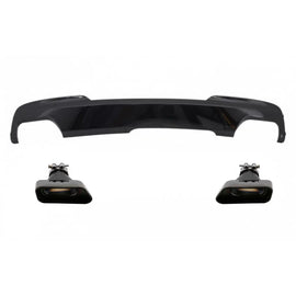 Diffusore con doppia uscita Nero lucido Edition con Terminali di scarico Sport M-Tech 550i V8 LCI quadrato per BMW F10